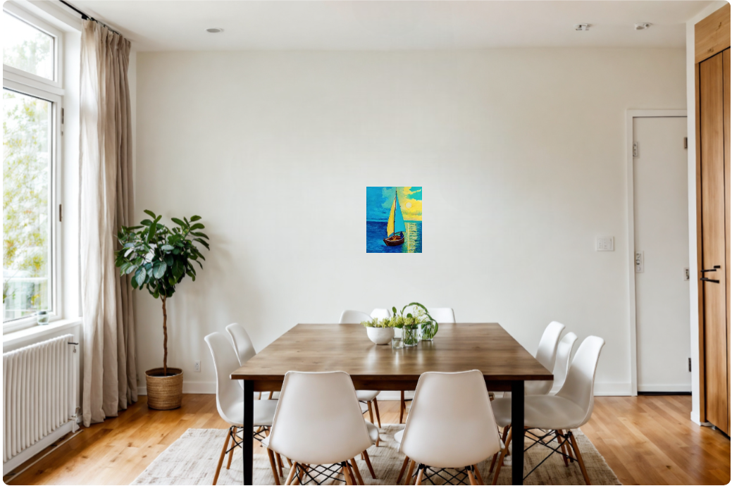 Barque au coucher du soleil